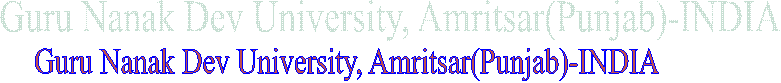Guru Nanak Dev University, Amritsar(Punjab)-INDIA